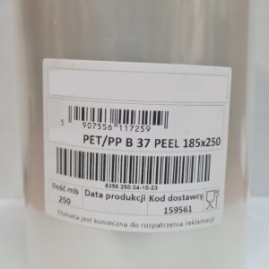 Folia do zgrzewarek zgrzewu PET/PP PEEL ANTIFOG 185 x 250 mb